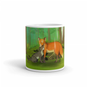 Fox And Kitty In The Forest Gift Mug