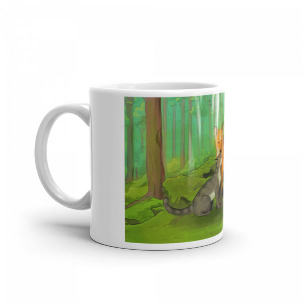 Fox And Kitty In The Forest Gift Mug - Image 3