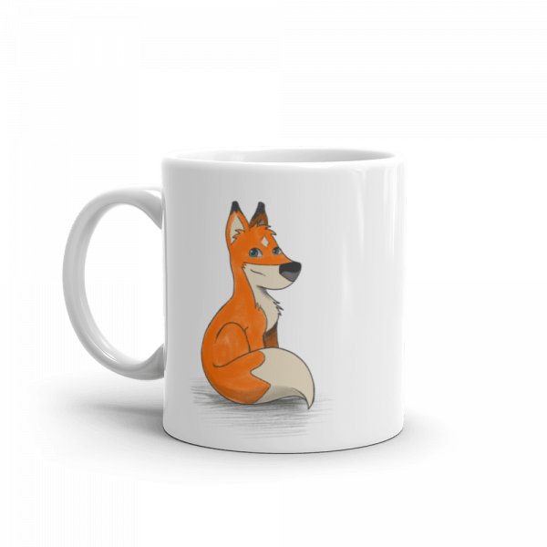 Fox and Cat Pencil Style Gift Mug - Image 2