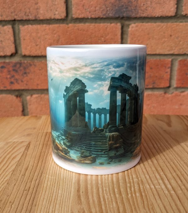 Atlantis Printed Gift Mug, Ocean Print, Birthday Gift, Coffee Mug