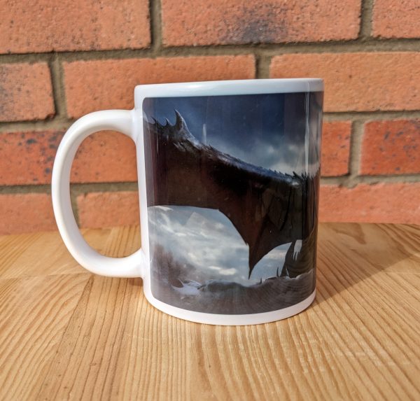 Black Dragon Printed Gift Mug, Animal Print, Fantasy, Birthday Gift, Coffee Mug - Image 3