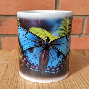 Blue Butterfly Printed Gift Mug, Animal Print, Birthday Gift, Coffee Mug