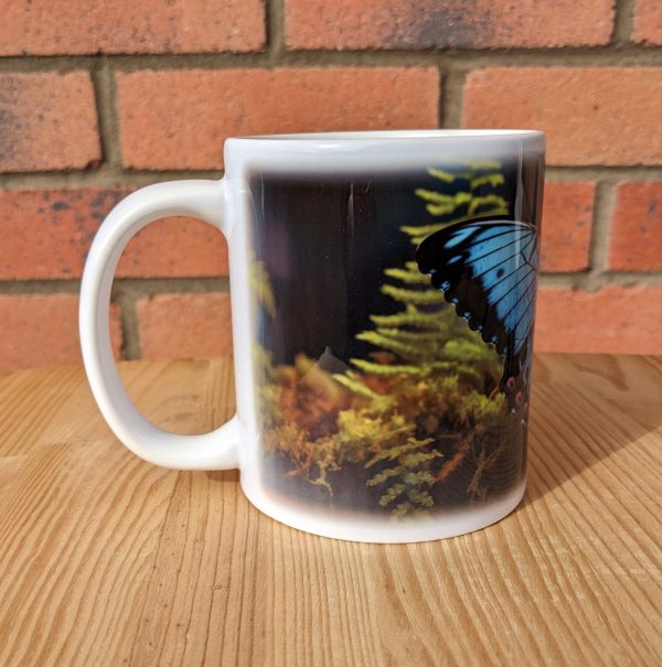 Blue Butterfly Printed Gift Mug, Animal Print, Birthday Gift, Coffee Mug - Image 3