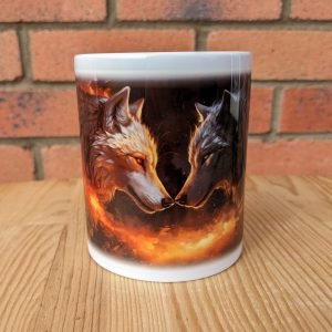 Fantasy Wolves Printed Gift Mug, Animal Print, Birthday Gift, Coffee Mug