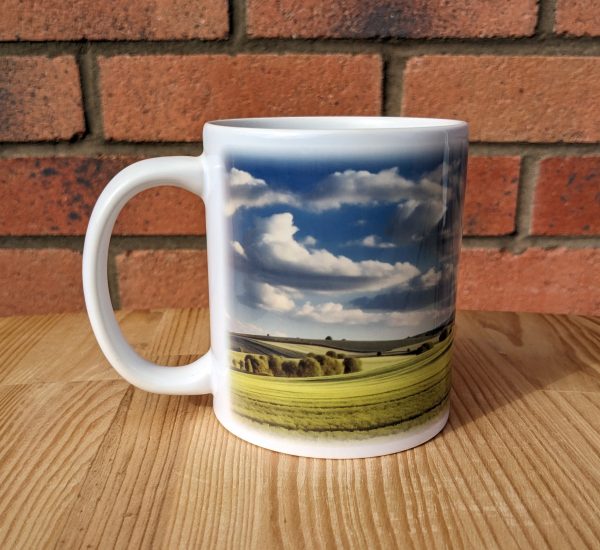 Green Fields Printed Gift Mug, Nature Print, Birthday Gift, Coffee Mug - Image 3