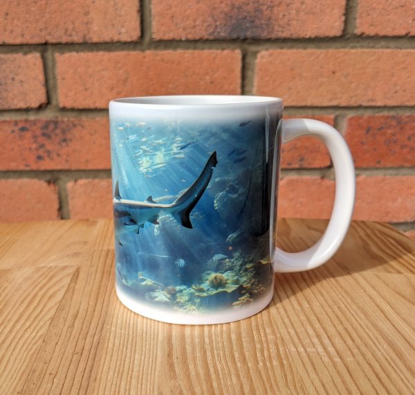 Ocean Shark And Fish Printed Gift Mug, Animal Print, Birthday Gift, Coffee Mug - Image 2