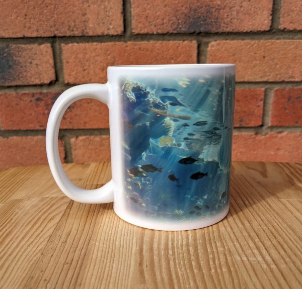 Ocean Shark And Fish Printed Gift Mug, Animal Print, Birthday Gift, Coffee Mug - Image 3
