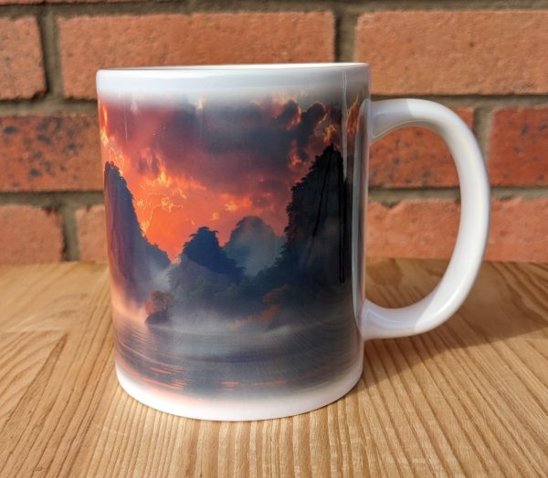 Sunset With Boat Printed Gift Mug, Nature Print, Birthday Gift, Coffee Mug - Image 3