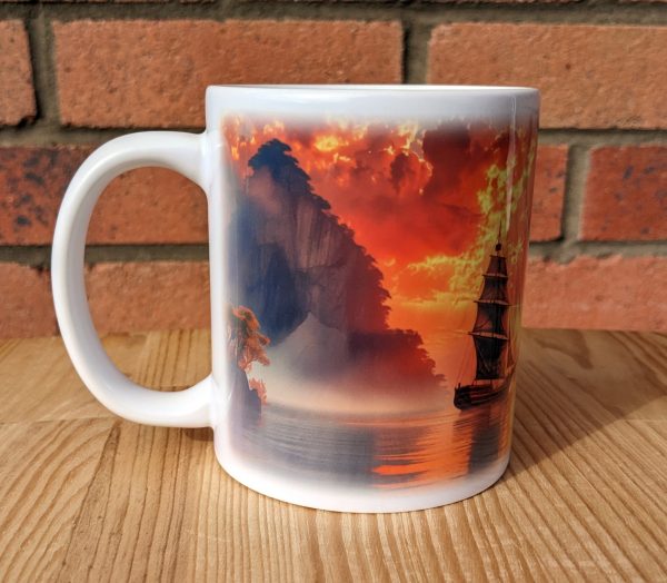 Sunset With Boat Printed Gift Mug, Nature Print, Birthday Gift, Coffee Mug - Image 2